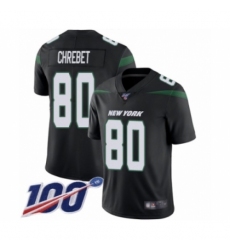 Men's New York Jets #80 Wayne Chrebet Black Alternate Vapor Untouchable Limited Player 100th Season Football Jersey
