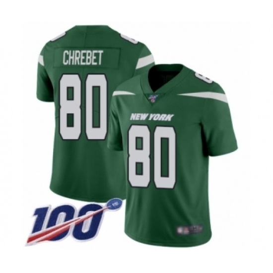 Men's New York Jets #80 Wayne Chrebet Green Team Color Vapor Untouchable Limited Player 100th Season Football Jersey Men's New York Jets #80 Wayne Chrebet Green Team Color Vapor Untouchable Limited Player 100th Season Football Jersey