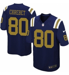 Men's Nike New York Jets #80 Wayne Chrebet Game Navy Blue Alternate NFL Jersey