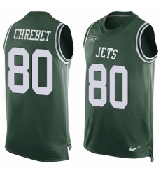 Men's Nike New York Jets #80 Wayne Chrebet Limited Green Player Name & Number Tank Top NFL Jersey