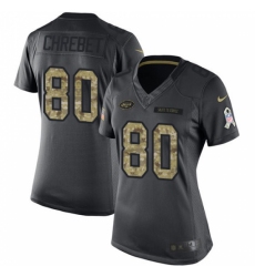 Women's Nike New York Jets #80 Wayne Chrebet Limited Black 2016 Salute to Service NFL Jersey