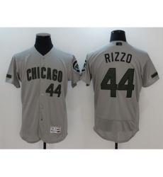 Men's Chicago Cubs #44 Anthony Rizzo Gray Commemorative Edition Weekend Baseball Jersey