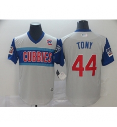 Men's Chicago Cubs #44 Anthony Rizzo Tony Authentic White Baseball Jersey