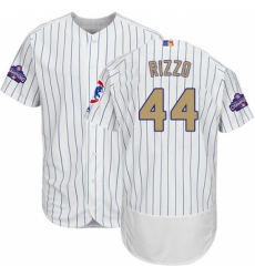 Men's Majestic Chicago Cubs #44 Anthony Rizzo Authentic White 2017 Gold Program Flex Base MLB Jersey