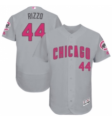 Men's Majestic Chicago Cubs #44 Anthony Rizzo Grey Mother's Day Flexbase Authentic Collection MLB Jersey