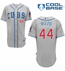 Men's Majestic Chicago Cubs #44 Anthony Rizzo Replica Grey Alternate Road Cool Base MLB Jersey