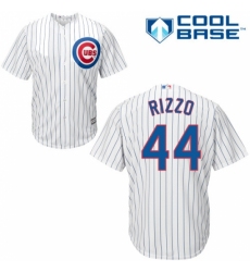 Men's Majestic Chicago Cubs #44 Anthony Rizzo Replica White Home Cool Base MLB Jersey