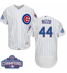 Men's Majestic Chicago Cubs #44 Anthony Rizzo White 2016 World Series Champions Flexbase Authentic Collection MLB Jersey