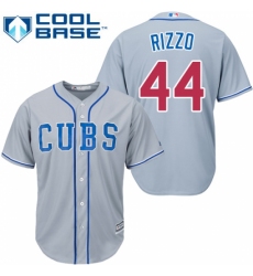 Women's Majestic Chicago Cubs #44 Anthony Rizzo Replica Grey Alternate Road MLB Jersey