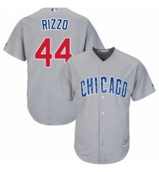 Youth Majestic Chicago Cubs #44 Anthony Rizzo Replica Grey Road Cool Base MLB Jersey