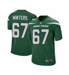 Men's New York Jets #67 Brian Winters Game Green Team Color Football Jersey