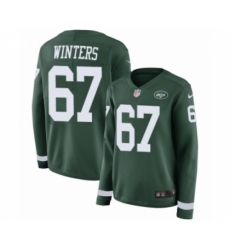 Women's Nike New York Jets #67 Brian Winters Limited Green Therma Long Sleeve NFL Jersey