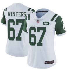 Women's Nike New York Jets #67 Brian Winters White Vapor Untouchable Limited Player NFL Jersey