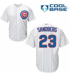 Men's Majestic Chicago Cubs #23 Ryne Sandberg Replica White Home Cool Base MLB Jersey