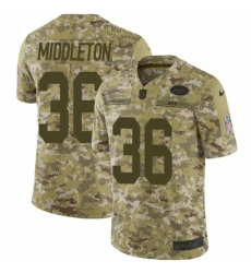 Men's Nike New York Jets #36 Doug Middleton Limited Camo 2018 Salute to Service NFL Jersey