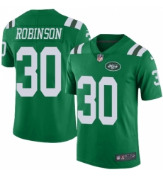 Men's Nike New York Jets #30 Rashard Robinson Limited Green Rush Vapor Untouchable NFL Jersey