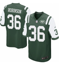 Men's Nike New York Jets #36 Rashard Robinson Game Green Team Color NFL Jersey