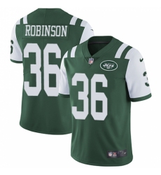 Men's Nike New York Jets #36 Rashard Robinson Green Team Color Vapor Untouchable Limited Player NFL Jersey