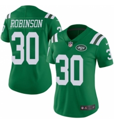 Women Nike New York Jets #30 Rashard Robinson Limited Green Rush Vapor Untouchable NFL Jersey