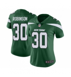 Women's New York Jets #30 Rashard Robinson Green Team Color Vapor Untouchable Limited Player Football Jersey