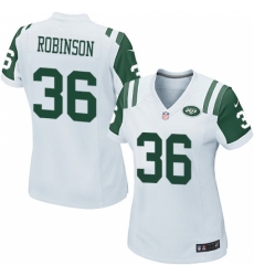 Women's Nike New York Jets #36 Rashard Robinson Game White NFL Jersey