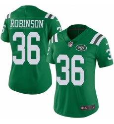 Women's Nike New York Jets #36 Rashard Robinson Limited Green Rush Vapor Untouchable NFL Jersey