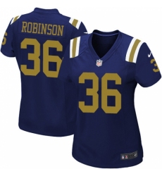 Women's Nike New York Jets #36 Rashard Robinson Limited Navy Blue Alternate NFL Jersey