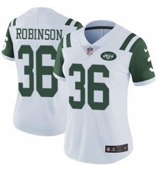Women's Nike New York Jets #36 Rashard Robinson White Vapor Untouchable Limited Player NFL Jersey
