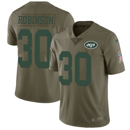 Youth Nike New York Jets #30 Rashard Robinson Limited Olive 2017 Salute to Service NFL Jersey Youth Nike New York Jets #30 Rashard Robinson Limited Olive 2017 Salute to Service NFL Jersey