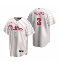 Men's Nike Philadelphia Phillies #3 Bryce Harper White Home Stitched Baseball Jersey