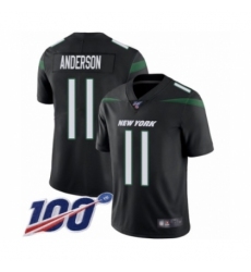 Men's New York Jets #11 Robby Anderson Black Alternate Vapor Untouchable Limited Player 100th Season Football Jersey