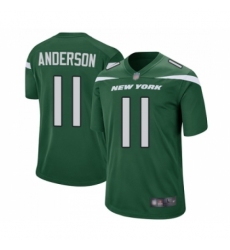Men's New York Jets #11 Robby Anderson Game Green Team Color Football Jersey