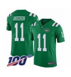 Men's New York Jets #11 Robby Anderson Limited Green Rush Vapor Untouchable 100th Season Football Jersey