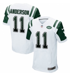 Men's Nike New York Jets #11 Robby Anderson Elite White Road Drift Fashion NFL Jersey