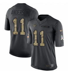 Men's Nike New York Jets #11 Robby Anderson Limited Black 2016 Salute to Service NFL Jersey