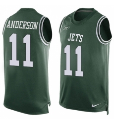 Men's Nike New York Jets #11 Robby Anderson Limited Green Player Name & Number Tank Top NFL Jersey