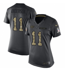 Women's Nike New York Jets #11 Robby Anderson Limited Black 2016 Salute to Service NFL Jersey