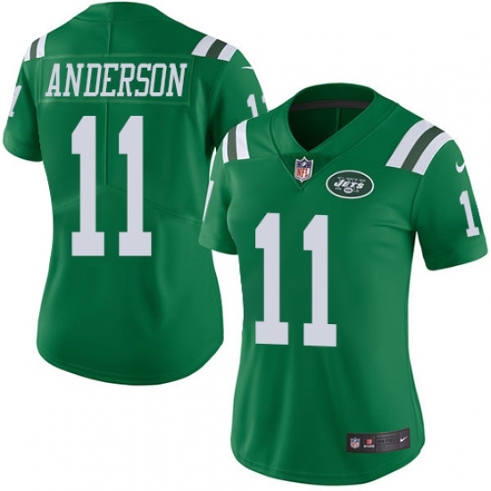 Women's Nike New York Jets #11 Robby Anderson Limited Green Rush Vapor Untouchable NFL Jersey Women's Nike New York Jets #11 Robby Anderson Limited Green Rush Vapor Untouchable NFL Jersey
