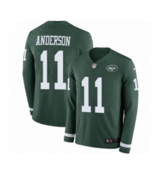 Youth Nike New York Jets #11 Robby Anderson Limited Green Therma Long Sleeve NFL Jersey