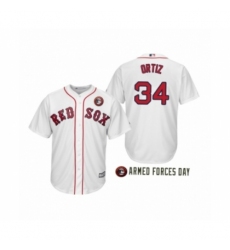 Men's  Boston Red Sox 2019 Armed Forces Day #34 David Ortiz White Jersey