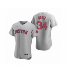 Men's Boston Red Sox #34 David Ortiz Nike Gray Authentic Road Jersey