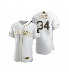 Men's Boston Red Sox #34 David Ortiz Nike White Authentic Golden Edition Jersey