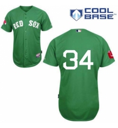 Men's Majestic Boston Red Sox #34 David Ortiz Replica Green Cool Base MLB Jersey