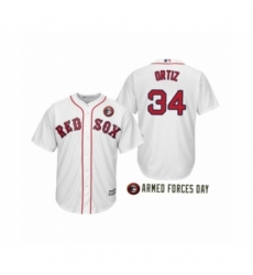 Youth 2019 Armed Forces Day David Ortiz #34 Boston Red Sox White Jersey