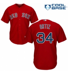 Youth Majestic Boston Red Sox #34 David Ortiz Replica Red Alternate Home Cool Base MLB Jersey