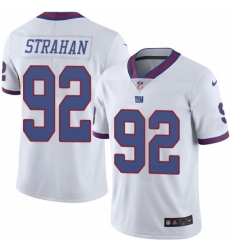 Men's Nike New York Giants #92 Michael Strahan Elite White Rush Vapor Untouchable NFL Jersey