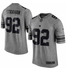 Men's Nike New York Giants #92 Michael Strahan Limited Gray Gridiron NFL Jersey