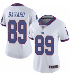 Women's Nike New York Giants #89 Mark Bavaro Limited White Rush Vapor Untouchable NFL Jersey