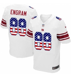 Men's Nike New York Giants #88 Evan Engram Elite White Road USA Flag Fashion NFL Jersey