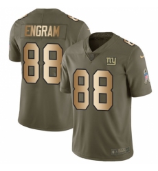 Men's Nike New York Giants #88 Evan Engram Limited Olive/Gold 2017 Salute to Service NFL Jersey